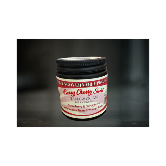 Berry Cherry Swirl - Berry & Vanilla Tallow Skin Cream 4oz
