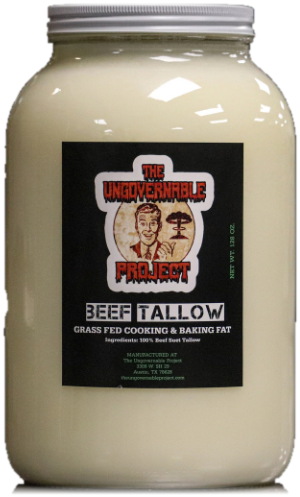 The Ungovernable Project half-gallon beef tallow jar
